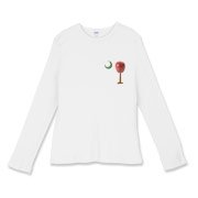 Every Carolina Teacher should have this two sided print School Apple Palmetto Moon Pocket Print Women's Fitted Baby Rib Long Sleeve Tee that features the South Carolina palmetto with an apple and chalkboard moon.