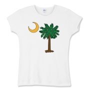 Merry Christmas from the Palmetto State! Celebrate Christmas in South Carolina with a Christmas Palmetto Moon T-Shirt, Sweatshirt, or other gift item.