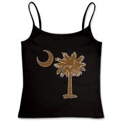Buy a Chocloate Brown Palmetto Moon Women's Fitted Camisole Tank. The palmetto moon is a symbol of South Carolina pride.