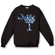 Buy a Blue Polka Dot Palmetto Moon Crewneck Sweatshirt that features a blue palmetto moon with white polka dots.