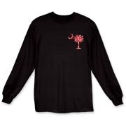 Get a White Heart Pattern Palmetto Moon for your sweetheart this Valentine's Day! Featuring the a smaller pocket sized version of the South Carolina Palmetto Moon with a white heart pattern printed in the pocket area of a shirt or apparel item.