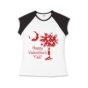 Happy Valentine's Y'all with a White Heart Pattern Palmetto Moon. Get your Happy Valentine's Y'all shirt, apparel, or other gift item today!