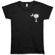 Join the fight against breast cancer in South Carolina! Show you care and be aware with a Join the Fight Pink Ribbon Palmetto Moon Deluxe Organic Women's T-Shirt. Proceeds from Pink Ribbon Palmetto Moon Join the Fight products donated to help find a cure.