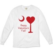 Happy Valentine's Y'all with a Heart Palmetto Moon. Get your Happy Valentine's Y'all shirt, apparel, or other gift item today!