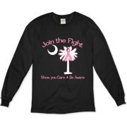 Join the fight against breast cancer in South Carolina! Show you care and be aware with a Join the Fight Pink Ribbon Palmetto Moon Organic Long Sleeve T-Shirt. Proceeds from Pink Ribbon Palmetto Moon Join the Fight products donated to help find a cure.