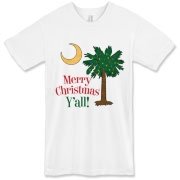 Buy a Merry Christmas Y'all Palmetto Moon American Apparel T-Shirt and have a Merry Christmas, y'all, in South Carolina style.
