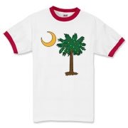 Merry Christmas from the Palmetto State! Celebrate Christmas in South Carolina with a Christmas Palmetto Moon T-Shirt, Sweatshirt, or other gift item.