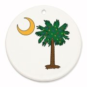 Buy a Christmas Palmetto Moon Round Ornament and have a Merry Christmas, South Carolina style.