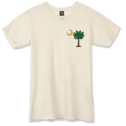 Buy a Christmas Palmetto Moon Alternative Apparel Destroyed T-Shirt and have a Merry Christmas, South Carolina style. This version features a pocket sized version of the Christmas Tree Palmetto Moon.