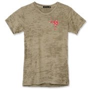 Get a White Heart Pattern Palmetto Moon Alternative Apparel Women's Burnout T-Shirt for your sweetheart this Valentine's Day! Featuring the a smaller pocket sized version of the South Carolina Palmetto Moon with a white heart pattern printed smaller on th
