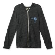 Buy a Blue Polka Dot Palmetto Moon Alternative Apparel Unisex Zipper Hoodie that features a blue palmetto moon with white polka dots.