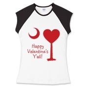 Happy Valentine's Y'all with a Heart Palmetto Moon. Get your Happy Valentine's Y'all shirt, apparel, or other gift item today!
