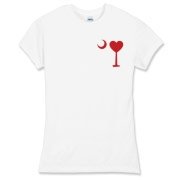 Get a Heart Palmetto Moon for your sweetheart this Valentine's Day! Featuring the a smaller pocket sized version of the South Carolina Palmetto Moon with a red heart printed in the pocket area of a shirt or apparel item.