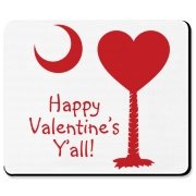 Happy Valentine's Y'all with a Heart Palmetto Moon. Get your Happy Valentine's Y'all shirt, apparel, or other gift item today!