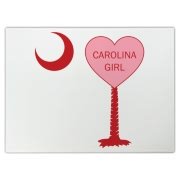 A Candy Heart Palmetto Moon for a Carolina Girl! Perfect for Valentine's Day, it features a pink candy heart on the South Carolina Palmetto Moon with Carolina Girl.