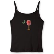 Buy a Carolina Teacher School Apple Palmetto Moon Deluxe Women's Fitted Spaghetti Strap Tank. This two-sided product features the South Carolina palmetto with an apple and chalkboard moon printed on the front left chest area and the Carolina Teacher palme