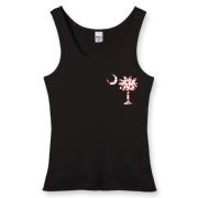 Buy a Red Heart Pattern Palmetto Moon Women's Fitted Tank Top for your sweetheart this Valentine's Day! Featuring the a smaller pocket sized version of the South Carolina Palmetto Moon with a red heart pattern printed on the left chest area.