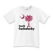 Garnet and Black Polka Dots South Cackalacky Palmetto Moon Kids T-Shirt features a Polka Dot South Carolina palmetto moon logo in garnet.