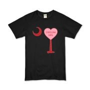 A Candy Heart Palmetto Moon for a Carolina Girl! Perfect for Valentine's Day, it features a pink candy heart on the South Carolina Palmetto Moon with Carolina Girl.