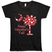 Happy Valentine's Y'all with a White Heart Pattern Palmetto Moon. Get your Happy Valentine's Y'all shirt, apparel, or other gift item today!