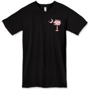 Get a Red Heart Pattern Palmetto Moon for your sweetheart this Valentine's Day! Featuring the a smaller pocket sized version of the South Carolina Palmetto Moon with a red heart pattern printed in the pocket area of a shirt or apparel item.