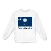 Get a South Carolina Palmetto Moon Flag Kids Long Sleeve T-Shirt that includes the state flag and name.