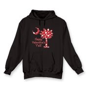 Happy Valentine's Y'all with a White Heart Pattern Palmetto Moon Hooded Sweatshirt.