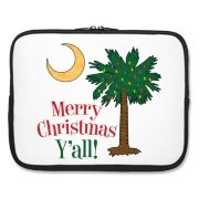 Buy a Merry Christmas Y'all Palmetto Moon Laptop Sleeve and have a Merry Christmas, y'all, in South Carolina style.