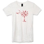 Buy a Red Heart Pattern Palmetto Moon Alternative Apparel Women's Burnout T-Shirt for your sweetheart this Valentine's Day! Featuring the South Carolina Palmetto Moon with a red heart pattern in the background.