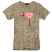 A Candy Heart Palmetto Moon Alternative Apparel Women's Burnout T-Shirt for an Angel! Perfect for Valentine's Day, it features a pink candy heart on the South Carolina Palmetto Moon with Angel.
