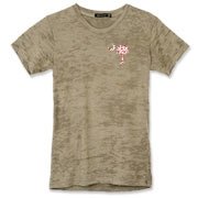 Buy a Red Heart Pattern Palmetto Moon Alternative Apparel Women's Burnout T-Shirt for your sweetheart this Valentine's Day! Featuring the a smaller pocket sized version of the South Carolina Palmetto Moon with a red heart pattern printed on the left chest