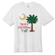 Buy a Merry Christmas Y'all Palmetto Moon Hanes Cool Dri T-shirt and have a Merry Christmas, y'all, in South Carolina style.