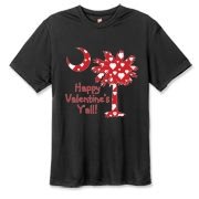 Happy Valentine's Y'all with a White Heart Pattern Palmetto Moon Hanes Cool Dri T-shirt.