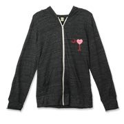 A Candy Heart Palmetto Moon Alternative Apparel Unisex Zipper Hoodie for an Angel! Perfect for Valentine's Day, it features a pink candy heart on the South Carolina Palmetto Moon with Angel.