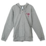 Buy a Pink Palmetto Moon Canvas Freemont Full-Zip Hoodie featuring a smaller palmetto printed on the left chest area. The palmetto moon is a symbol of South Carolina pride.