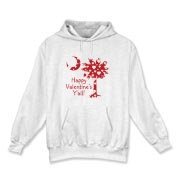 Happy Valentine's Y'all with a White Heart Pattern Palmetto Moon. Get your Happy Valentine's Y'all shirt, apparel, or other gift item today!