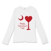 Happy Valentine's Y'all with a Heart Palmetto Moon. Get your Happy Valentine's Y'all shirt, apparel, or other gift item today!