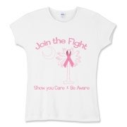 Join the fight against breast cancer in South Carolina! Show you care and be aware with a Join the Fight Pink Ribbon Palmetto Moon Women's Fitted Baby Rib Tee. Proceeds from Pink Ribbon Palmetto Moon Join the Fight products donated to help find a cure.
