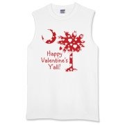 Happy Valentine's Y'all with a White Heart Pattern Palmetto Moon. Get your Happy Valentine's Y'all shirt, apparel, or other gift item today!