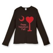 Buy a Happy Valentine's Y'all with a Heart Palmetto Moon Women's Fitted Baby Rib Long Sleeve Tee.