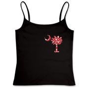 Get a White Heart Pattern Palmetto Moon Women's Fitted Camisole Tank for your sweetheart this Valentine's Day! Featuring the a smaller pocket sized version of the South Carolina Palmetto Moon with a white heart pattern printed smaller on the left chest ar