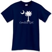 Carolina Girls are the best in the world! Choose your favorite shirt style and color for this red version of our popular carolina girl design that also features the palmetto and moon logo of South Carolina.