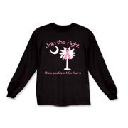 Join the fight against breast cancer in South Carolina! Show you care and be aware with a Join the Fight Pink Ribbon Palmetto Moon Kids Long Sleeve T-Shirt. Proceeds from Pink Ribbon Palmetto Moon Join the Fight products donated to help find a cure.
