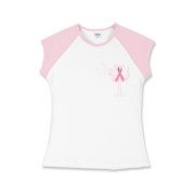 Join the fight against breast cancer in South Carolina! Show you care and be aware with a Join the Fight Pink Ribbon Palmetto Moon Deluxe Girls Cap Sleeve T-Shirt. Proceeds from Pink Ribbon Palmetto Moon Join the Fight products donated to help find a cure