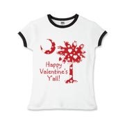 Happy Valentine's Y'all with a White Heart Pattern Palmetto Moon. Get your Happy Valentine's Y'all shirt, apparel, or other gift item today!