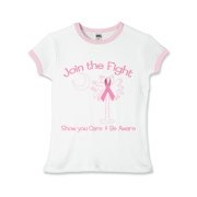 Join the fight against breast cancer in South Carolina! Show you care and be aware with a Join the Fight Pink Ribbon Palmetto Moon Girls Ringer T-Shirt. Proceeds from Pink Ribbon Palmetto Moon Join the Fight products donated to help find a cure.