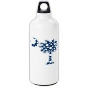 Blue Polka Dot Palmetto Moon Aluminum Water Bottle features a blue palmetto moon with white polka dots and is a fun variation on the South Carolina flag palmetto logo.
