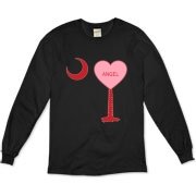 A Candy Heart Palmetto Moon for an Angel! Perfect for Valentine's Day, it features a pink candy heart on the South Carolina Palmetto Moon with Angel.
