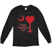 Happy Valentine's Y'all with a Heart Palmetto Moon. Get your Happy Valentine's Y'all shirt, apparel, or other gift item today!