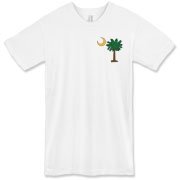 Buy a Christmas Palmetto Moon American Apparel T-Shirt and have a Merry Christmas, South Carolina style. This version features a pocket sized version of the Christmas Tree Palmetto Moon.
